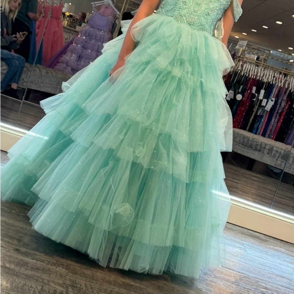 Charming Mint Green Kids Formal Dress